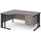 Maestro Cantilever Ergonomic Corner Desk with Fixed Pedestal